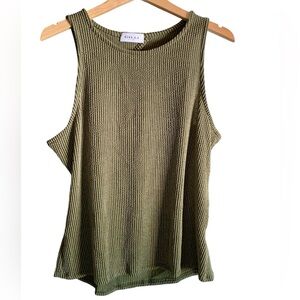 Gilli Sleeveless Raised Ribbed Cutout Top NWOT Size XXL